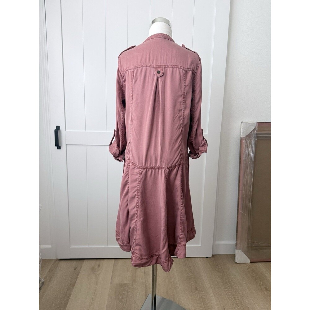 Anthropologie Holding Horses Mariona Lyocell Shirt Dress 6 Mauve Utility Hi-Lo - Picture 3 of 16
